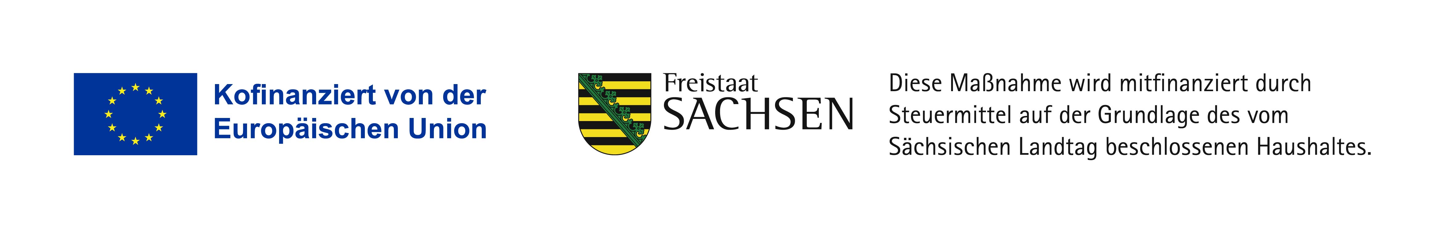 Logo der Europäischen Union und des Freistaates Sachsen